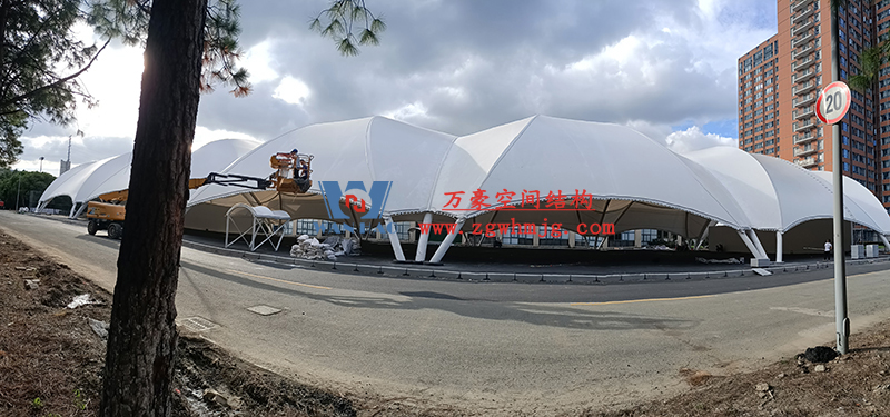 寧波諾丁漢大學(xué)室外運(yùn)動(dòng)場(chǎng)地改擴(kuò)建項(xiàng)目膜結(jié)構(gòu)工程完工