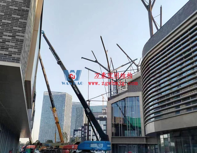 合肥文一塘溪津門天幕鋼結(jié)構(gòu)及ETFE氣枕膜工程施工進度 合肥文一塘溪津門天幕鋼結(jié)構(gòu)及ETFE氣枕膜工程施工進度