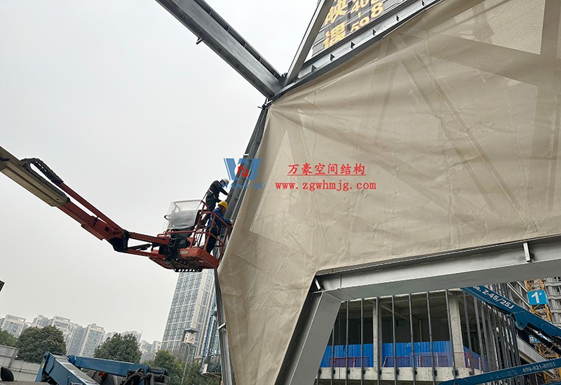 成都中建錦源匯膜結構項目工程最新進展 成都中建錦源匯膜結構項目工程最新進展